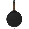 imageOster Platinum Abbottsford 11Inch Matte Black Ceramic Nonstick Wok with Gold Stainless Steel Handle  Flat Bottom Oven ampamp Induction SafeBlack w Wood 11 Pancake Pan