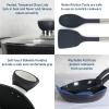 imageOster SmartHandle Advance 13Piece Nonstick Cookware Set  Matte Black Finish Induction Base Detachable Handles Forged Aluminum Oven ampamp Dishwasher Safe With Utensils ampamp Pan ProtectorsBlack  Blue Hawke