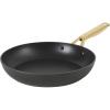 imageOster Platinum Abbottsford 11Inch Matte Black Ceramic Nonstick Wok with Gold Stainless Steel Handle  Flat Bottom Oven ampamp Induction SafeBlack w Gold 11 Skillet