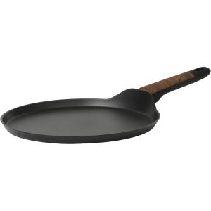 imageOster Platinum Abbottsford 11Inch Matte Black Ceramic Nonstick Wok with Gold Stainless Steel Handle  Flat Bottom Oven ampamp Induction SafeBlack w Wood 11 Pancake Pan