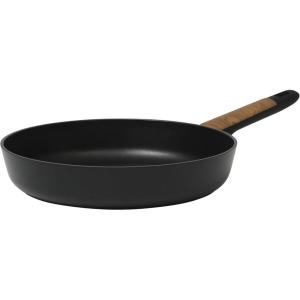 imageOster Platinum Abbottsford 11Inch Matte Black Ceramic Nonstick Wok with Gold Stainless Steel Handle  Flat Bottom Oven ampamp Induction SafeBlack w Wood 12 Fry Pan