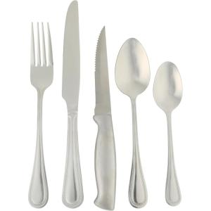 imageOster Macmillan 20Piece Heavy Guage Stainless Steel Flatware Set with Steak Knives  Service for 4 Silverware Cutlery Utensils Dishwasher SafeBella Vista