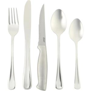 imageOster Macmillan 20Piece Heavy Guage Stainless Steel Flatware Set with Steak Knives  Service for 4 Silverware Cutlery Utensils Dishwasher SafeMacmillan