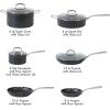 imageBabish 2 Piece 8 and 10 Inch Fry Pan Hard Anodized Laser Titanium Forever Non Stick Technology Durable Frying Pans Set  BlackBlack 10pc Cookware Set