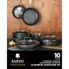 imageBabish 2 Piece 8 and 10 Inch Fry Pan Hard Anodized Laser Titanium Forever Non Stick Technology Durable Frying Pans Set  BlackBlack 10pc Cookware Set