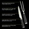 imageBabish 2Piece Carving Knife and Fork Set  8Inch Stainless Steel Carving Knife with 65Inch Fork  Precision Cutlery for Turkey Roast and Meat Carving  Ergonomic ABS HandlesStainless SteelBlack
