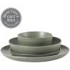 imageGibson Elite Liberty Bay 16Piece Pottery Clay Stoneware Dinnerware Set  Blue Reactive Glaze Stackable Plates and Bowls WPasta Bowl Service for 4  Microwave ampamp Dishwasher SafeGreen Menlo Park