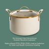 imageBloomhouse  Two Time Oprahs Favorite Things Winner  8 Quart TriPly Stainless Steel Stock Pot with Lid  Dutch Oven Oven Safe Dishwasher SafeAlmond Cream w Gold Handle