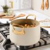 imageBloomhouse  Two Time Oprahs Favorite Things Winner  8 Quart TriPly Stainless Steel Stock Pot with Lid  Dutch Oven Oven Safe Dishwasher SafeAlmond Cream w Gold Handle