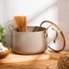 imageBloomhouse  Two Time Oprahs Favorite Things Winner  8 Quart TriPly Stainless Steel Stock Pot with Lid  Dutch Oven Oven Safe Dishwasher SafeCappuccino Cream w Gold Handle