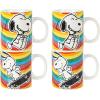 imagePeanuts Snoopy Happy Sips 4 Piece 23 OZ Tumbler Set with 4 Bamboo Lids and 4 Straws Set Iced Coffee Smoothie Water Cup  Dishwasher Safe15oz 70th Anniversary Snoopy Mugs
