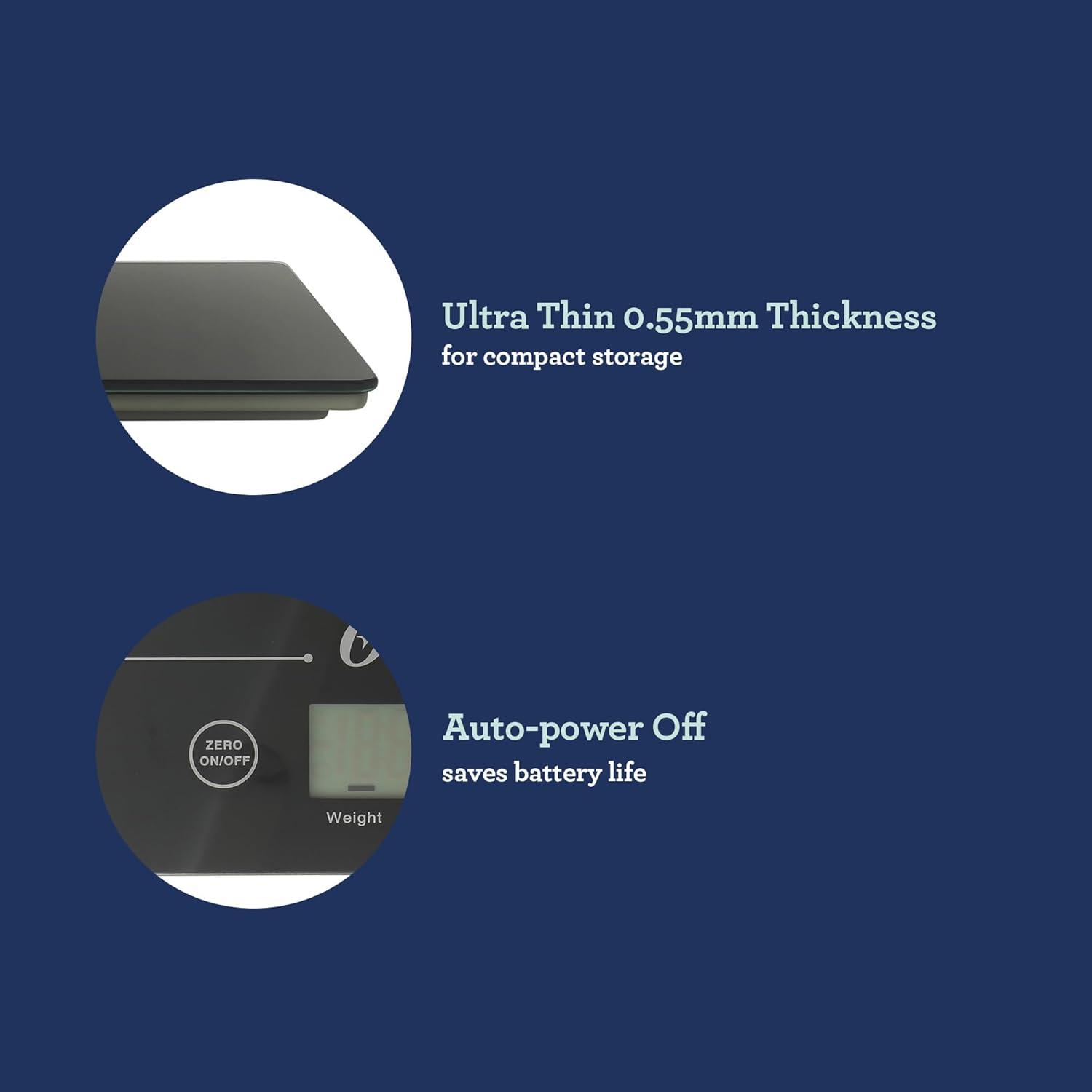 imageOster Gridley Digital Kitchen Scale  High Precision 11 LB Food Scale with LCD Display Tare Function Gram and Ounce Measurement Slim Black DesignBlack Gridley