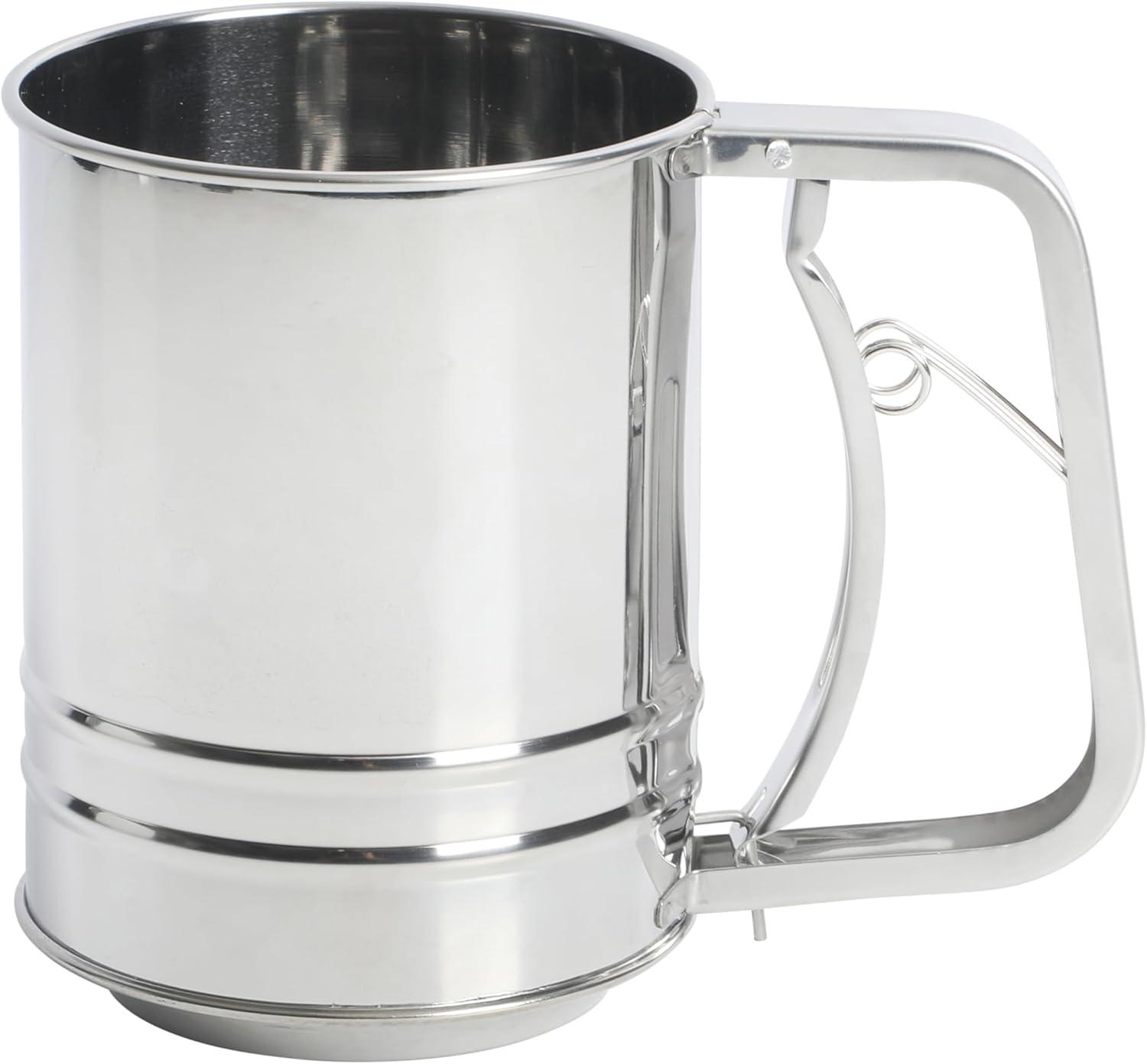 imageOster Helmsdale 2 Cup Stainless Steel Flour Sifter for Baking for Crank SifterStainless Steel Flour Sifter