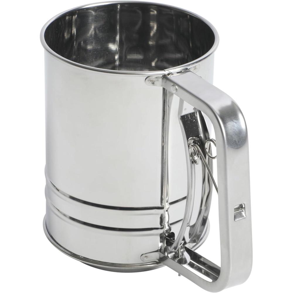 imageOster Helmsdale 2 Cup Stainless Steel Flour Sifter for Baking for Crank SifterStainless Steel Flour Sifter