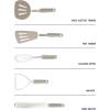 imageOster Newcrest 5Piece Kitchen Utensil Set  Champagne NonSlip Silicone Handles Includes Spatulas Whisk Masher ampamp Grater