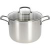 imageBabish 8 Quart TriPly Stainless Steel Stock Pot with Glass Lid ampamp Black Handles  Dutch Oven Oven Safe Dishwasher SafeTriPly Stainless w Black PVD Handle