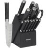 imageBabish HighCarbon 14116 German Steel 15 Piece Full Tang Forged Cutlery Kitchen Knife Block Set  Stainless Steel15Piece Block Set  High Carbon Stainless