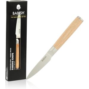imageBabish 8Inch Chef Knife  HighCarbon 14116 German Steel Kitchen Knife FullTang Razor Sharp Chefs Blade for Chopping Slicing Dicing ampamp Everyday PrepParing Knife  Light Pakka Wood Handle