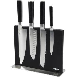imageBabish HighCarbon 14116 German Steel 15 Piece Full Tang Forged Cutlery Kitchen Knife Block Set  Stainless SteelHigh Carbon Stainless Set w Magnetic Stand