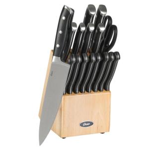 imageOster Huntingfield 6 Piece Knife Set  Olive Wood Stainless Steel Chef Knife Cleaver Pairing Knive Kitchen Shear Peeler and PP Cutting BoardBlack  Ginley