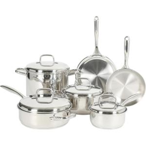 imageOster Platinum Silverbolt 6 Piece Stackable SpaceSaving Dutch Oven Sauce Pan Cookware SetStainless Sedwick