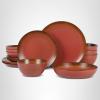 image:imageBloomhouse  Two Time Oprahs Favorite Things WInner  Santorini Mist 4Piece 86Inch Terracotta Pasta Bowl Set  Moonstone White Reactive Glaze Round Shallow Walled Dinner amp Serving BowlsPaprika Red