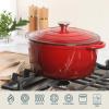 image:imageGibson Home Addlestone 5 Qt Enameled Cast Iron Dutch Oven Pot with Lid  Round Oven Safe to 500F Ideal for Bread Baking amp Stews  Gradient TaupeGradient Red