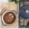 image:imageGibson Home Addlestone 5 Qt Enameled Cast Iron Dutch Oven Pot with Lid  Round Oven Safe to 500F Ideal for Bread Baking amp Stews  Gradient TaupeGradient Navy Blue
