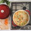 image:imageGibson Home Addlestone 5 Qt Enameled Cast Iron Dutch Oven Pot with Lid  Round Oven Safe to 500F Ideal for Bread Baking amp Stews  Gradient TaupeGradient Red