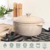 image:imageGibson Home Addlestone 5 Qt Enameled Cast Iron Dutch Oven Pot with Lid  Round Oven Safe to 500F Ideal for Bread Baking amp Stews  Gradient TaupeGradient Taupe
