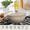 image:imageGibson Home Addlestone 5 Qt Enameled Cast Iron Dutch Oven Pot with Lid  Round Oven Safe to 500F Ideal for Bread Baking amp Stews  Gradient TaupeGradient Taupe