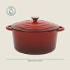 image:imageGibson Home Addlestone 5 Qt Enameled Cast Iron Dutch Oven Pot with Lid  Round Oven Safe to 500F Ideal for Bread Baking amp Stews  Gradient TaupeGradient Red