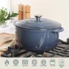 image:imageGibson Home Addlestone 5 Qt Enameled Cast Iron Dutch Oven Pot with Lid  Round Oven Safe to 500F Ideal for Bread Baking amp Stews  Gradient TaupeGradient Navy Blue