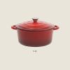 image:imageGibson Home Addlestone 5 Qt Enameled Cast Iron Dutch Oven Pot with Lid  Round Oven Safe to 500F Ideal for Bread Baking amp Stews  Gradient TaupeGradient Red