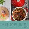 image:imageGibson Home Addlestone 5 Qt Enameled Cast Iron Dutch Oven Pot with Lid  Round Oven Safe to 500F Ideal for Bread Baking amp Stews  Gradient TaupeGradient Red