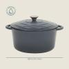 image:imageGibson Home Addlestone 5 Qt Enameled Cast Iron Dutch Oven Pot with Lid  Round Oven Safe to 500F Ideal for Bread Baking amp Stews  Gradient TaupeGradient Navy Blue