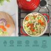 image:imageGibson Home Addlestone 5 Qt Enameled Cast Iron Dutch Oven Pot with Lid  Round Oven Safe to 500F Ideal for Bread Baking amp Stews  Gradient TaupeGradient Red