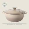 image:imageGibson Home Addlestone 5 Qt Enameled Cast Iron Dutch Oven Pot with Lid  Round Oven Safe to 500F Ideal for Bread Baking amp Stews  Gradient TaupeGradient Taupe