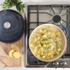 image:imageGibson Home Addlestone 5 Qt Enameled Cast Iron Dutch Oven Pot with Lid  Round Oven Safe to 500F Ideal for Bread Baking amp Stews  Gradient TaupeGradient Navy Blue