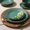 image:imageGibson Home Admiral Hall 12Piece Matte Stoneware Dinnerware Set  Dinner Plates Salad Plates amp Bowls with Pink Floral Pattern Durable Everyday Dish Set Microwave amp Dishwasher SafeGreen Hazeltine