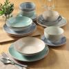 image:imageGibson Home Admiral Hall 12Piece Matte Stoneware Dinnerware Set  Dinner Plates Salad Plates amp Bowls with Pink Floral Pattern Durable Everyday Dish Set Microwave amp Dishwasher SafeAssorted Colors Stonebury