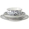 image:imageGibson Home Admiral Hall 12Piece Matte Stoneware Dinnerware Set  Dinner Plates Salad Plates amp Bowls with Pink Floral Pattern Durable Everyday Dish Set Microwave amp Dishwasher SafeBlue Floral Palace Suite