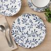 image:imageGibson Home Admiral Hall 12Piece Matte Stoneware Dinnerware Set  Dinner Plates Salad Plates amp Bowls with Pink Floral Pattern Durable Everyday Dish Set Microwave amp Dishwasher SafeBlue Floral Palace Suite