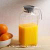 image:imageGibson Home Aspen Heights 2 Pack 33 OZ 1 Liters Large Embossed Reusable Glass Bottles wAirtight Leakproof Stainless Steel Lid Pitcher for Water Milk Juice  Dishwasher SafeRaintree 61oz