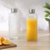 image:imageGibson Home Aspen Heights 2 Pack 33 OZ 1 Liters Large Embossed Reusable Glass Bottles wAirtight Leakproof Stainless Steel Lid Pitcher for Water Milk Juice  Dishwasher SafeAspen Heights 33oz