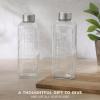 image:imageGibson Home Aspen Heights 2 Pack 33 OZ 1 Liters Large Embossed Reusable Glass Bottles wAirtight Leakproof Stainless Steel Lid Pitcher for Water Milk Juice  Dishwasher SafeWhistler Peak 33oz