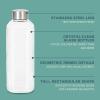 image:imageGibson Home Aspen Heights 2 Pack 33 OZ 1 Liters Large Embossed Reusable Glass Bottles wAirtight Leakproof Stainless Steel Lid Pitcher for Water Milk Juice  Dishwasher SafeAspen Heights 33oz