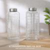 image:imageGibson Home Aspen Heights 2 Pack 33 OZ 1 Liters Large Embossed Reusable Glass Bottles wAirtight Leakproof Stainless Steel Lid Pitcher for Water Milk Juice  Dishwasher SafeWhistler Peak 64oz