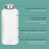 image:imageGibson Home Aspen Heights 2 Pack 33 OZ 1 Liters Large Embossed Reusable Glass Bottles wAirtight Leakproof Stainless Steel Lid Pitcher for Water Milk Juice  Dishwasher SafeAspen Heights 64oz