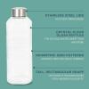 image:imageGibson Home Aspen Heights 2 Pack 33 OZ 1 Liters Large Embossed Reusable Glass Bottles wAirtight Leakproof Stainless Steel Lid Pitcher for Water Milk Juice  Dishwasher SafeWhistler Peak 33oz